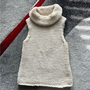 DKNY City Metallic Wool Blend Turtle Neck Sweater Tank